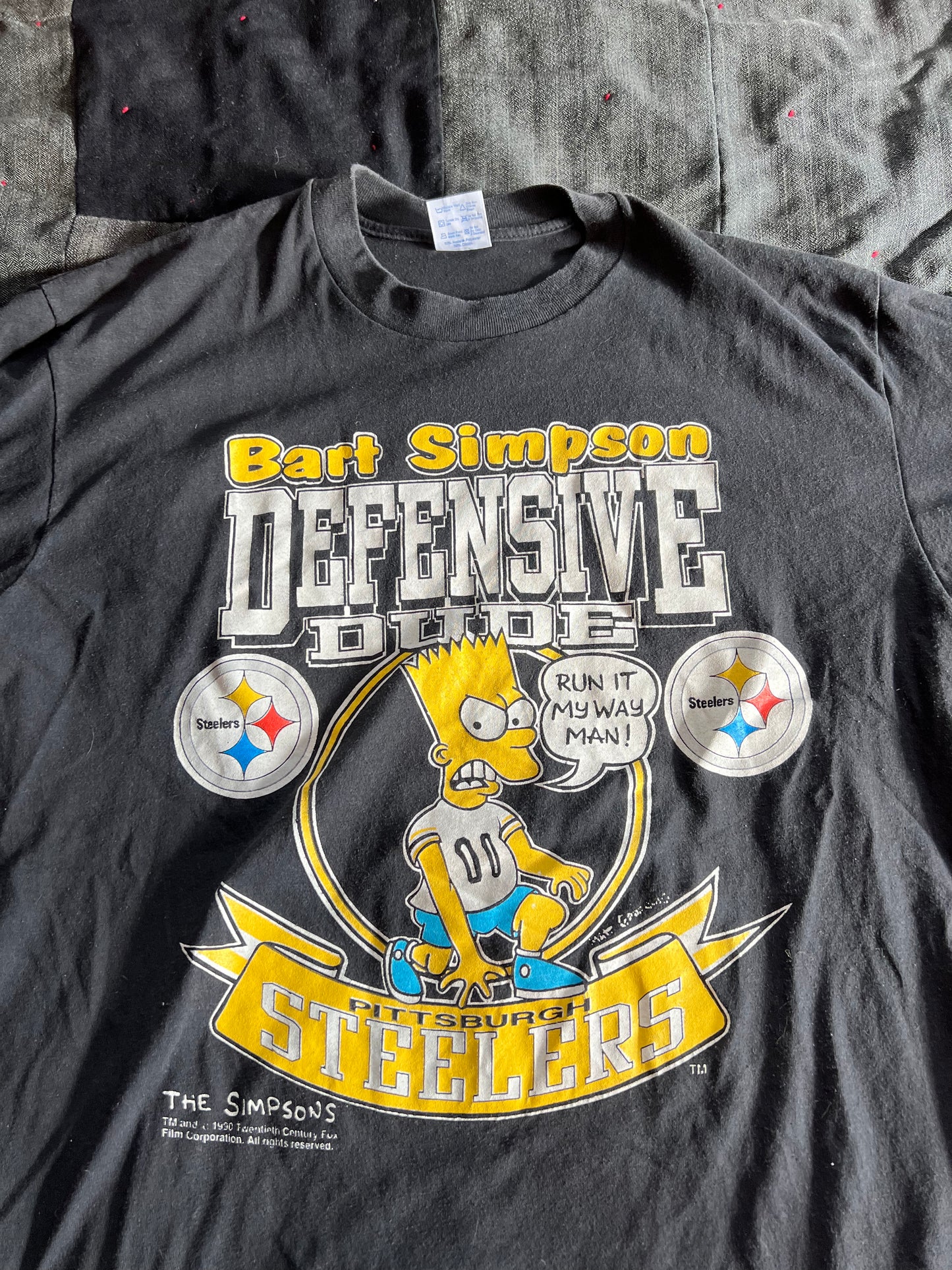 1990 Bart Simpson Pittsburgh Steelers Shirt (XL)