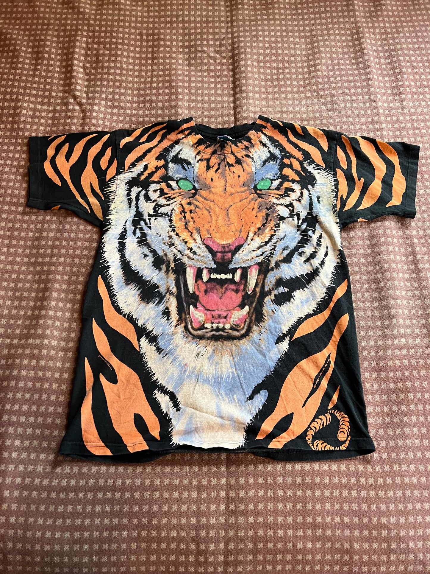 1995 John Connell Liquid Blue Tiger Shirt (L)