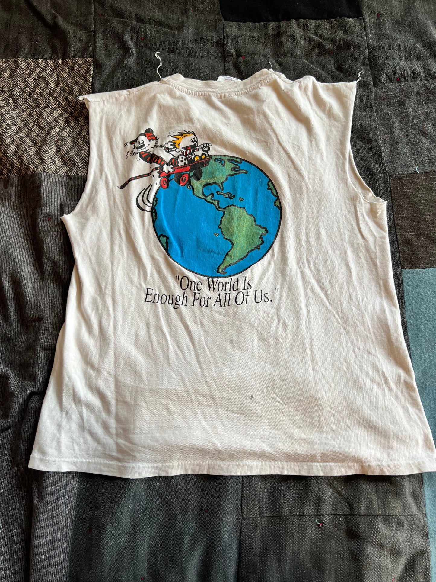 90s Calvin and Hobbes Grateful Dead Bootleg cutoff shirt (M)