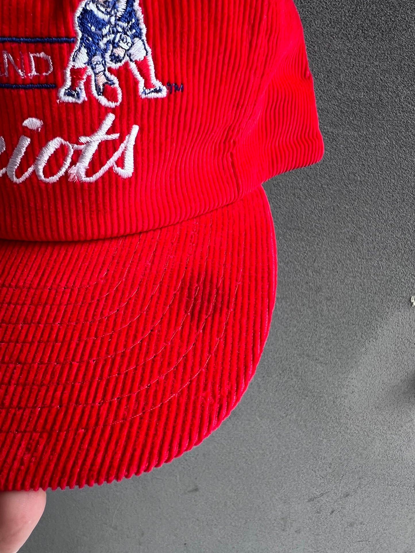 80s Corduroy New England Patriots Script SnapBack hat