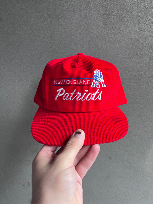 80s Corduroy New England Patriots Script SnapBack hat