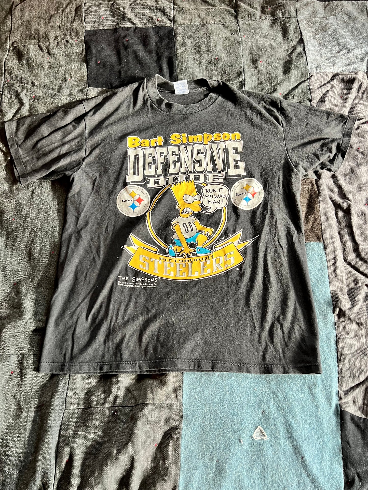 1990 Bart Simpson Pittsburgh Steelers Shirt (XL)