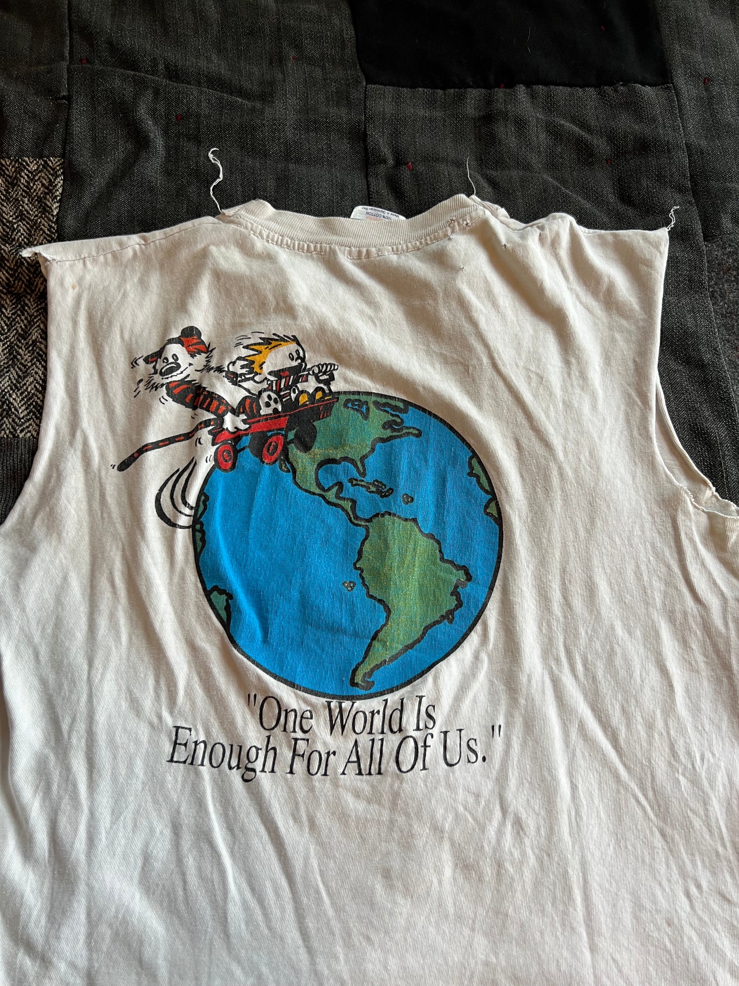 90s Calvin and Hobbes Grateful Dead Bootleg cutoff shirt (M)