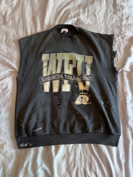 90s Thrashed WFU Cutoff Sweatshirt (XXL)