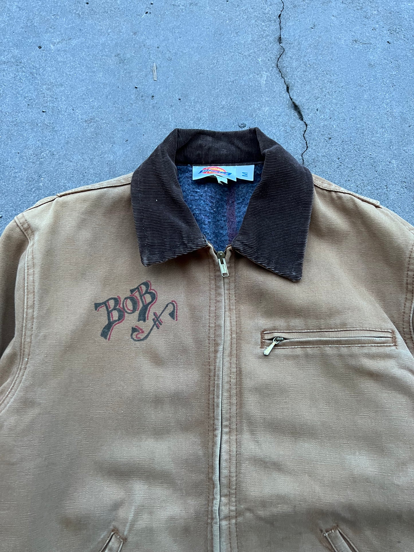 80s Airbrushed Dickies Blanket Lined Detroit Jacket ( M )